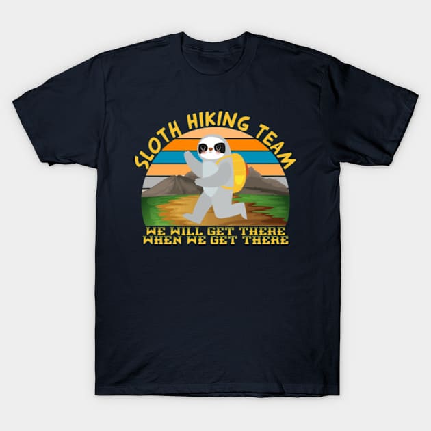 Sloth Hiking Team T-Shirt by Litaru